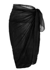 Solid Black Sarong - WomanLikeU
