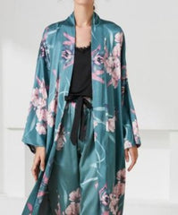 Teal 3 piece Sleepwear set - WomanLikeU