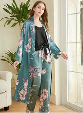 Teal 3 piece Sleepwear set - WomanLikeU