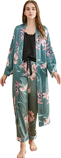 Teal 3 piece Sleepwear set - WomanLikeU
