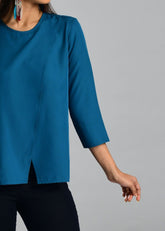 Teal Full Sleeve Top - WomanLikeU
