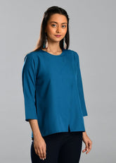 Teal Full Sleeve Top - WomanLikeU
