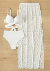 White Bikini with a Skirt - WomanLikeU