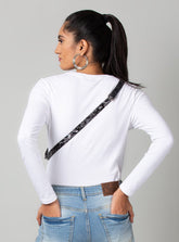 White Full Sleeve Basic Tee - WomanLikeU