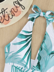 White & green monokini with sarong - WomanLikeU