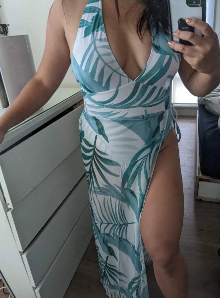 White & green monokini with sarong - WomanLikeU