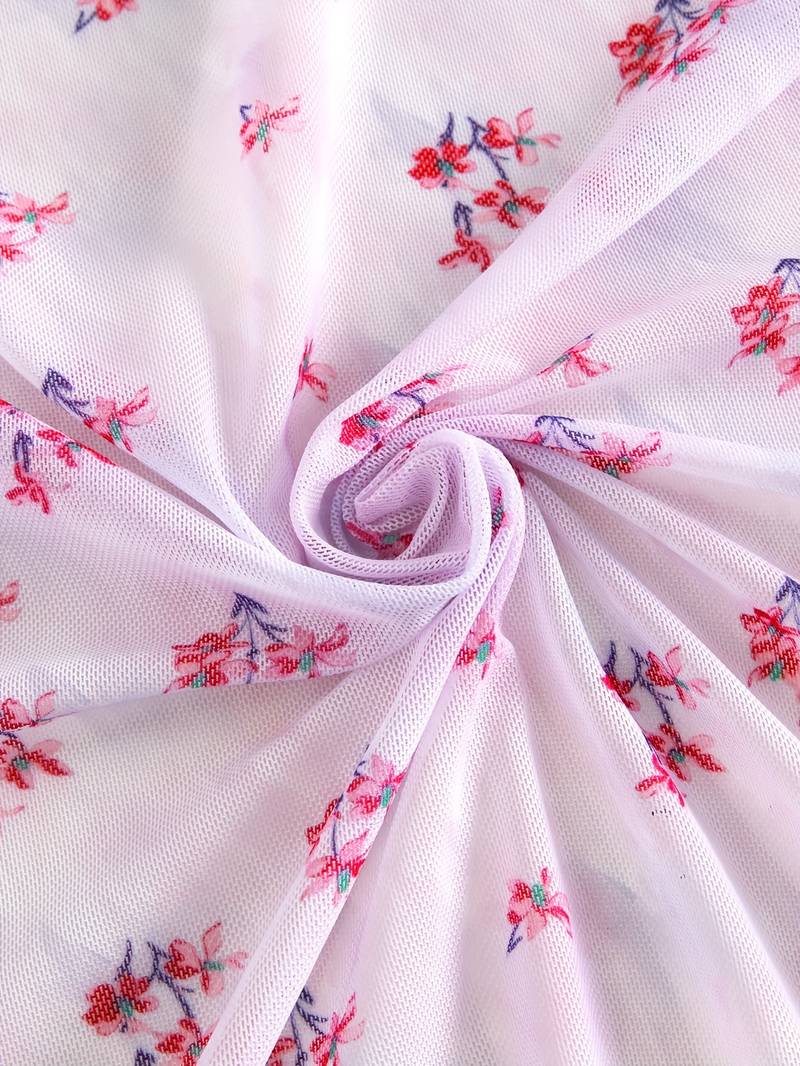 Pink Printed Tankini with a Shrug