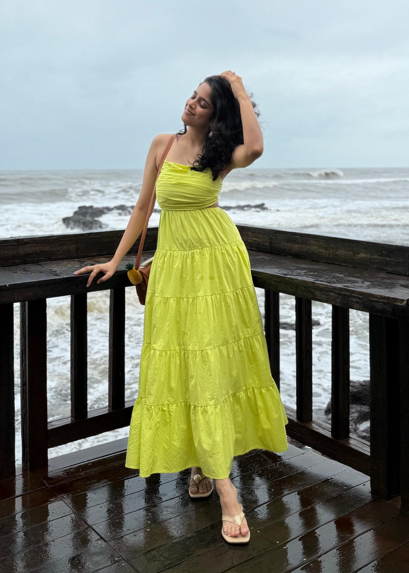 Lime Tiered Maxi Dress