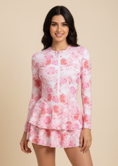 Pink Swim Dress With Full Coverage