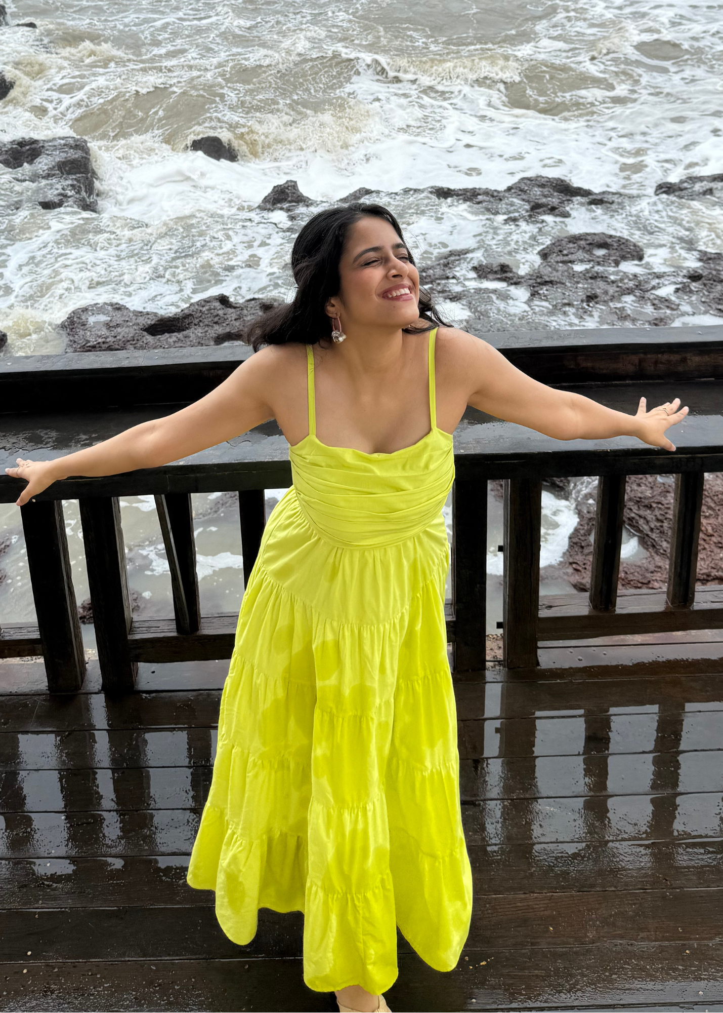 Lime Tiered Maxi Dress