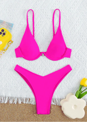 Neon Pink Solid Bikini