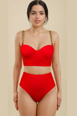 Red chain bikini deals