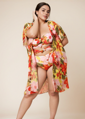 Floral Monokini with a coverup