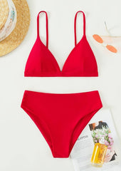 Red High-waisted Bikini