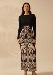 Black Full Sleeve Stretchable Maxi Dress