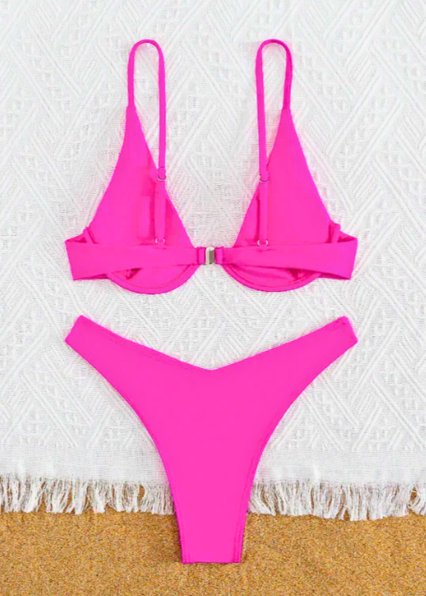 Neon Pink Solid Bikini
