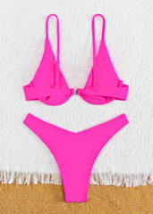 Neon Pink Solid Bikini