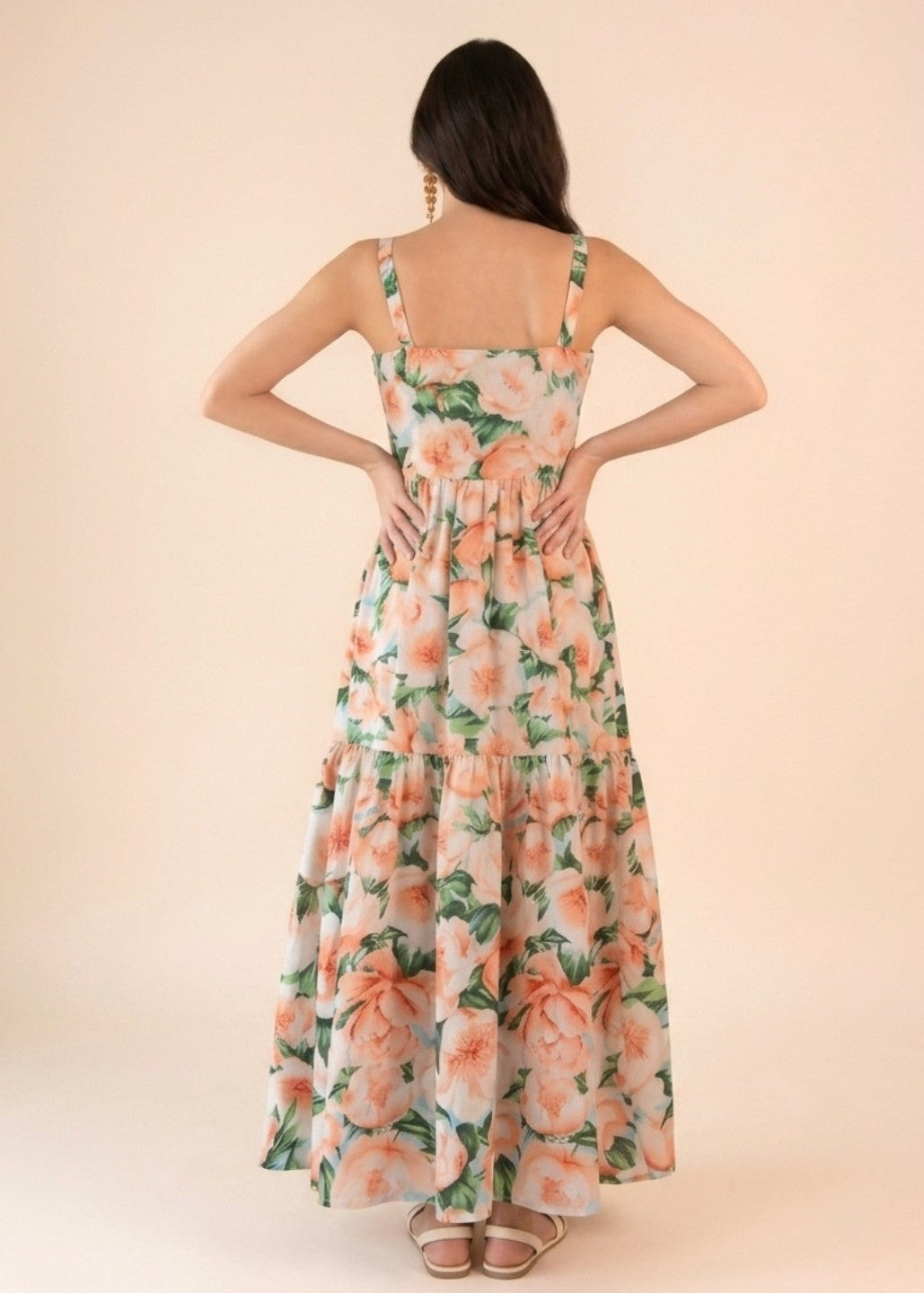 Pink Printed Floral Maxi Dress