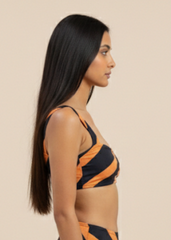 Black & Brown Printed Bikini Top