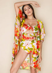Floral Monokini with a coverup