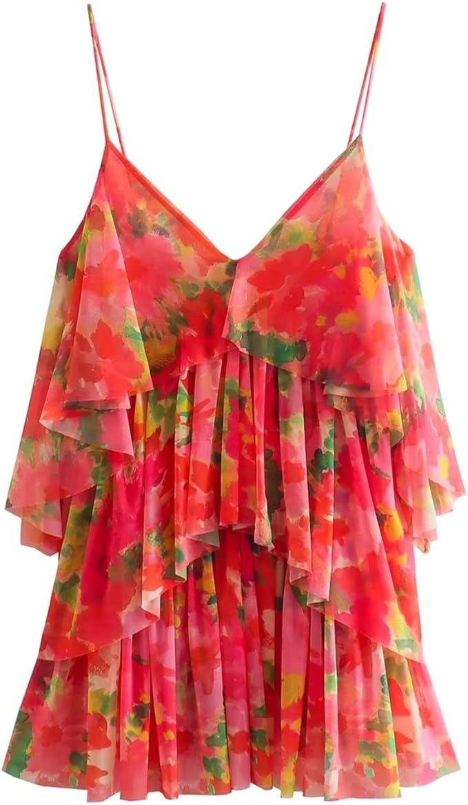 Pink Floral Short Dress