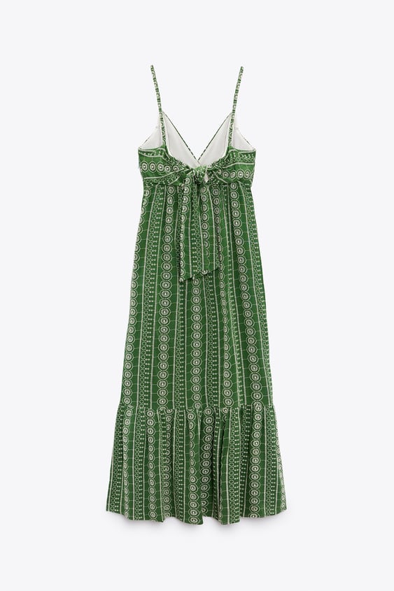 Green Embroidered Maxi Dress