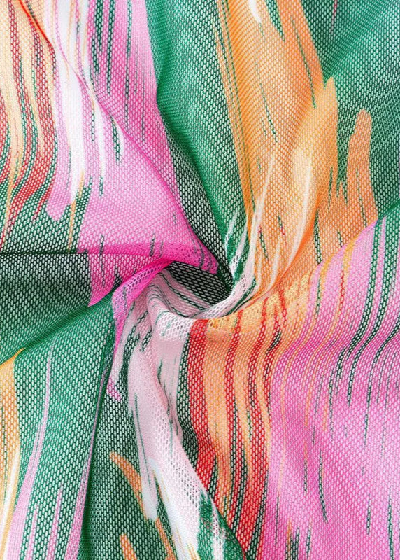 Pink & Green Bikini with Shrug