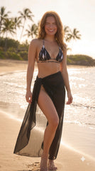 Black & white Bikini Set with Sarong