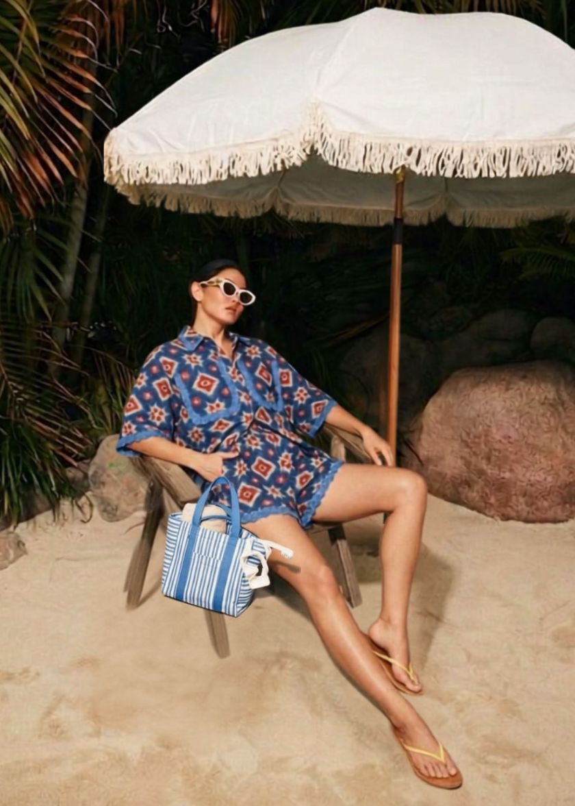 Blue Printed Coord Set with Pockets