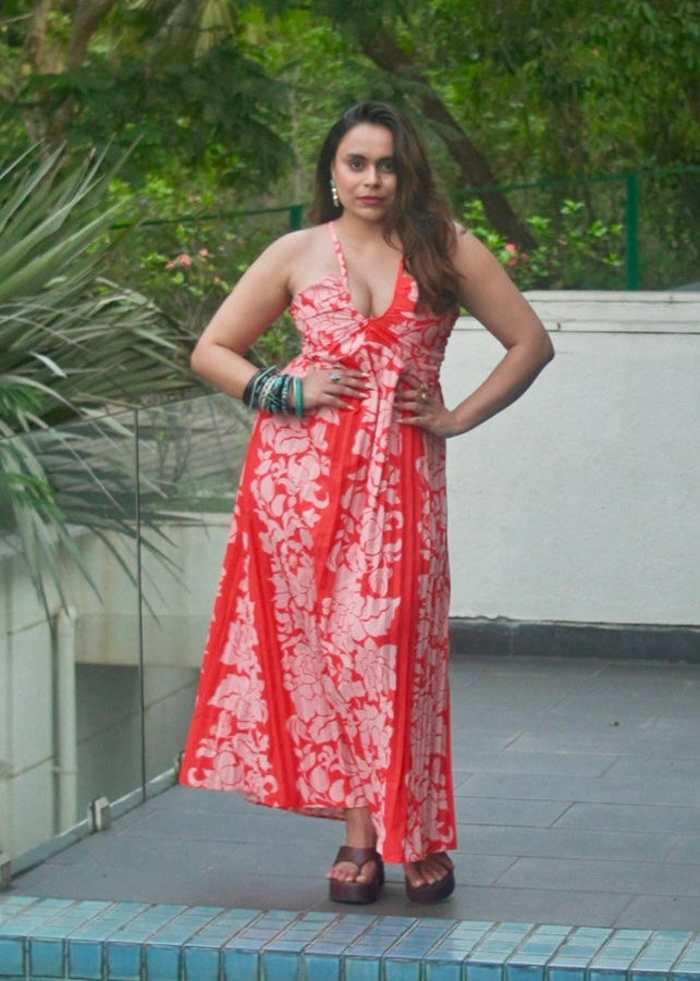 Red Printed Dress