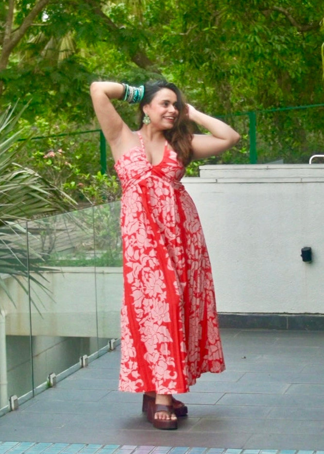 Red Printed Dress