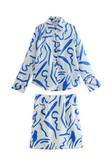 White & Blue Co-ord Set