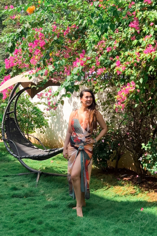 Printed Padded Monokini with a Sarong