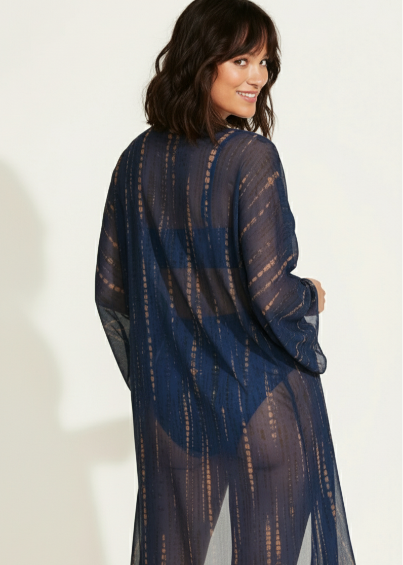 Blue Shibori Printed Bikini Set