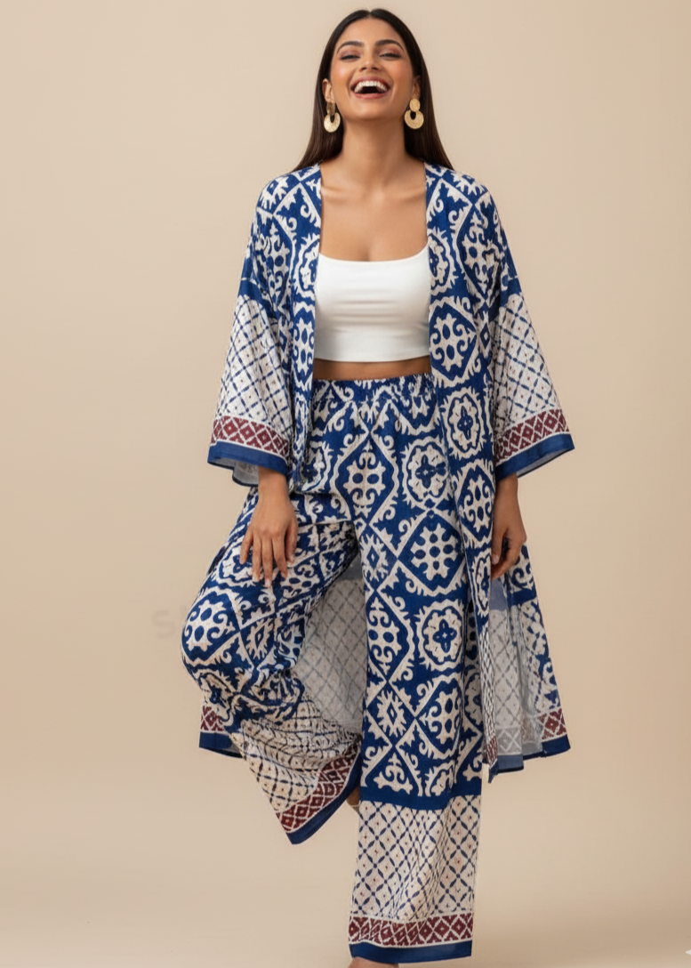 Blue Printed Co-Ord Set