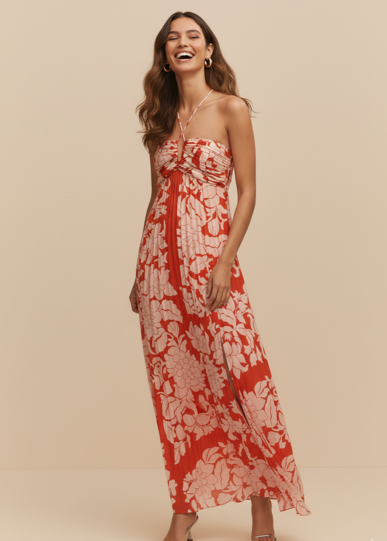 Red Printed Dress