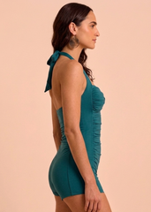 Teal Padded monokini with Full Coverage