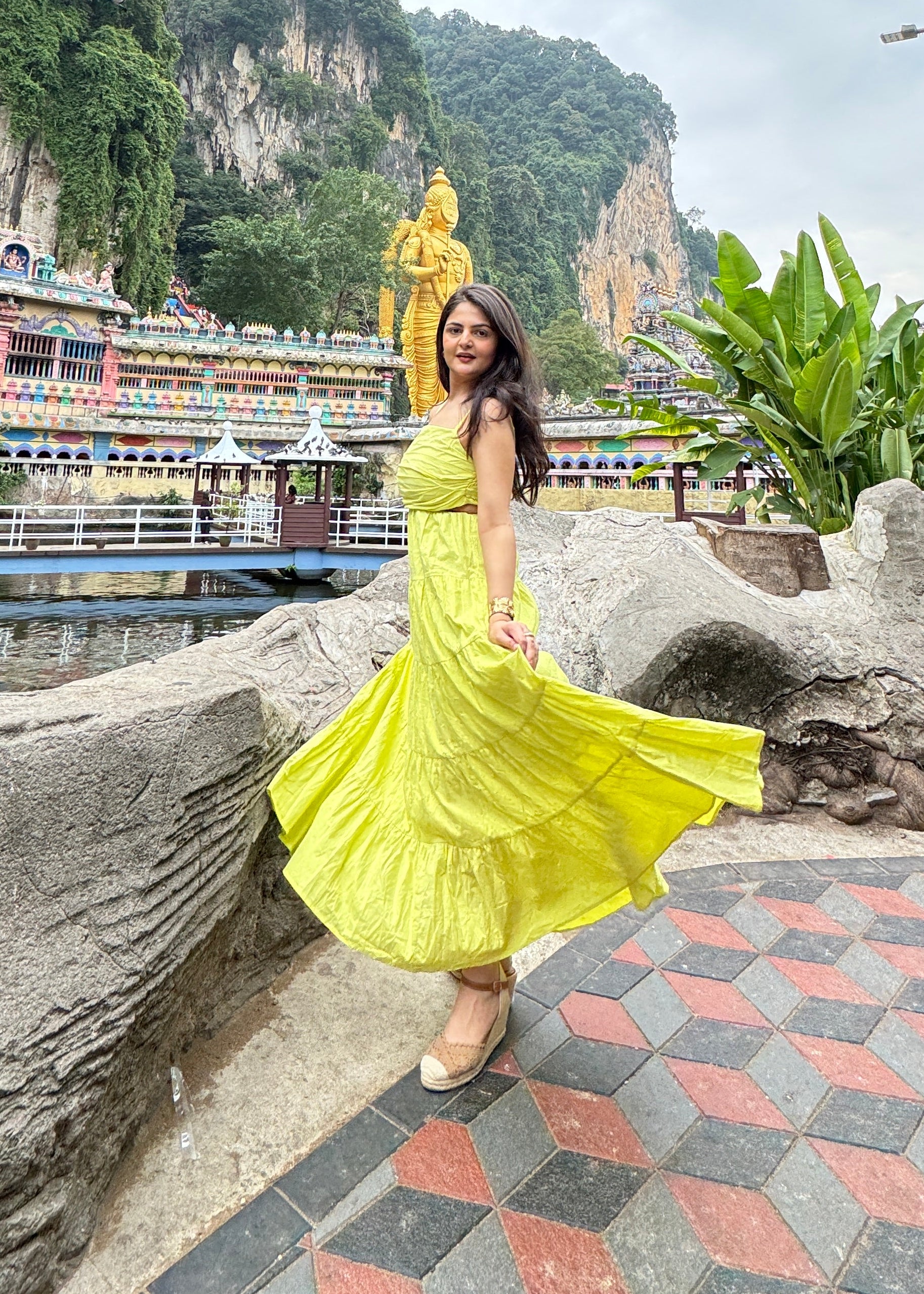 Lime Tiered Maxi Dress