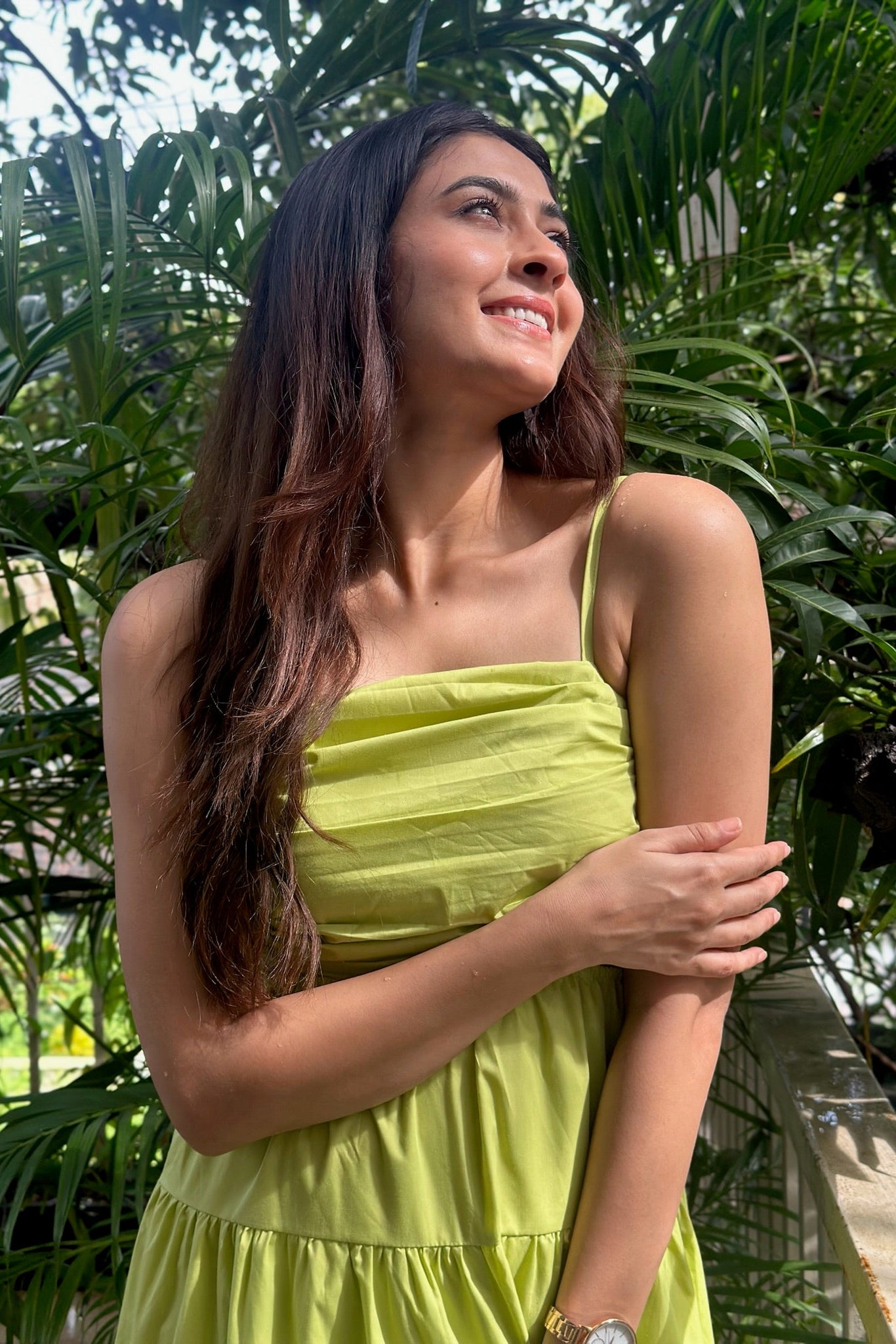 Lime Tiered Maxi Dress