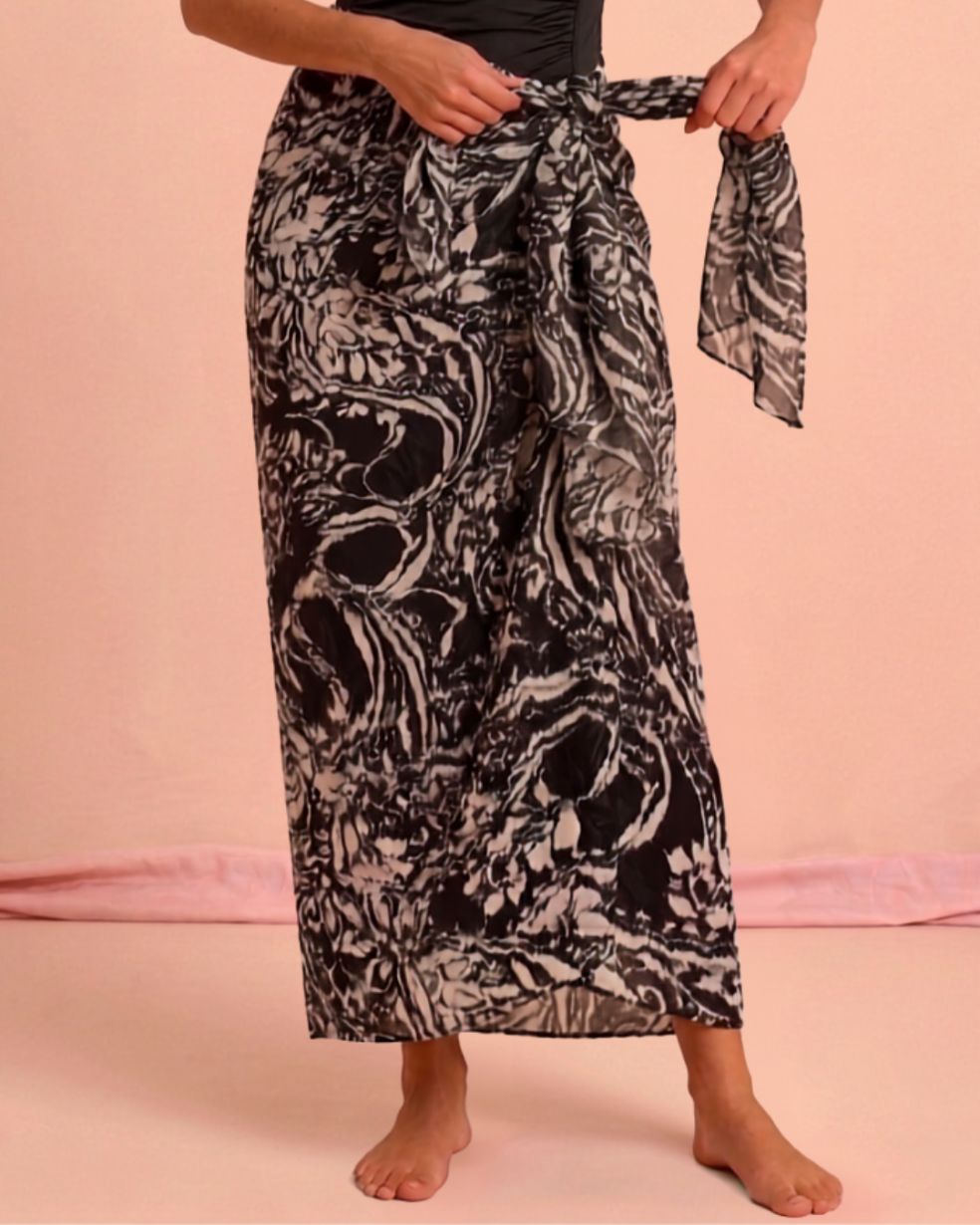 Black Printed Sarong