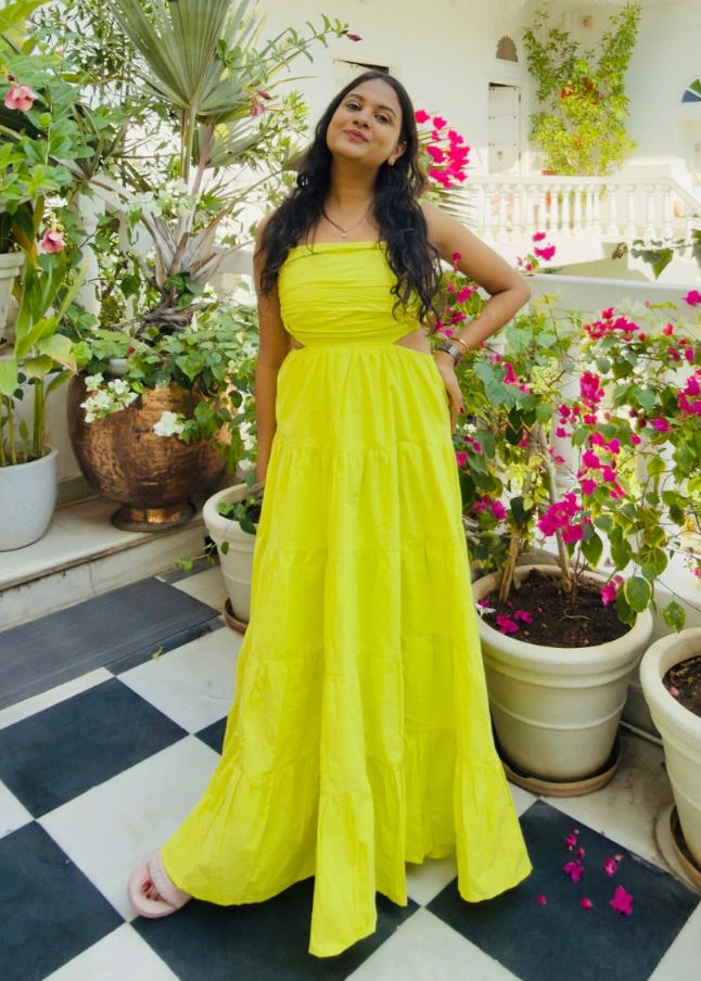 Lime Tiered Maxi Dress – WomanLikeU