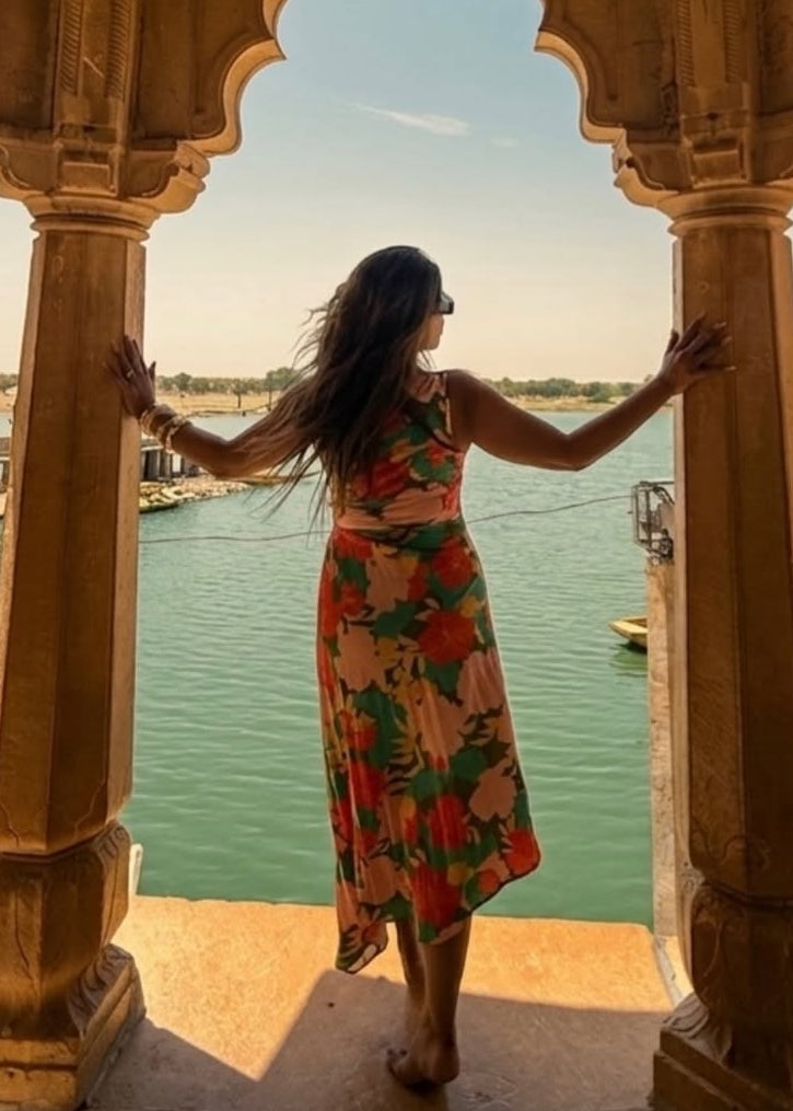 Floral Printed Pleated Dress