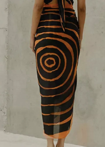 Black Printed Sarong