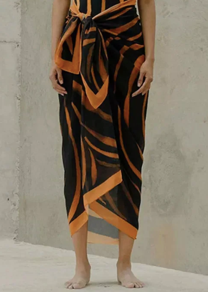 Black Printed Sarong