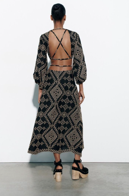 Black Boho Full-length Dress