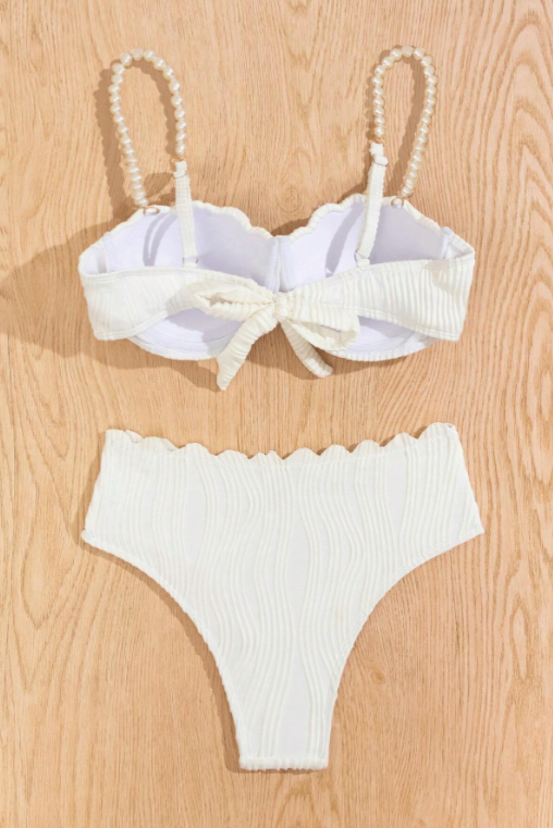 White Textured Bikini