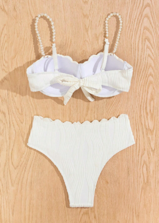 White Textured Bikini