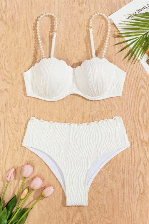 White Textured Bikini