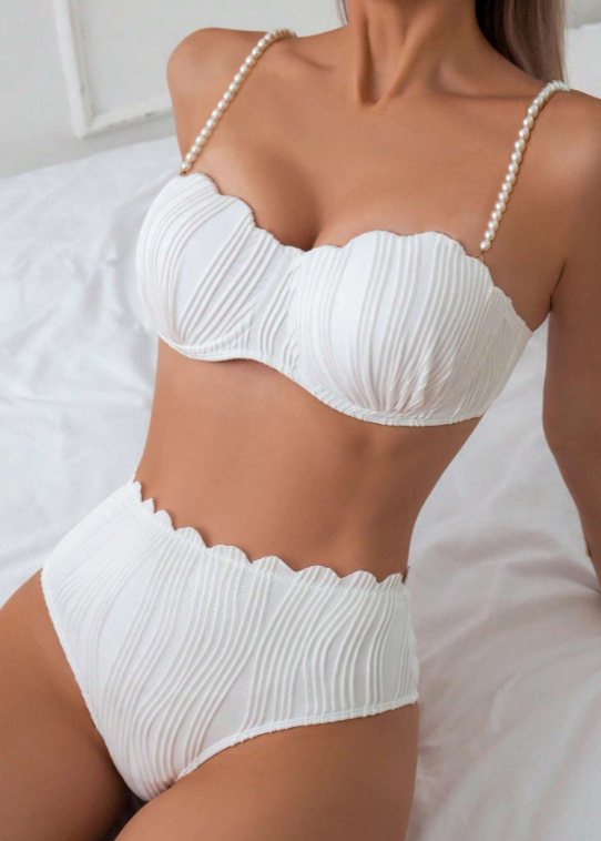 White Textured Bikini