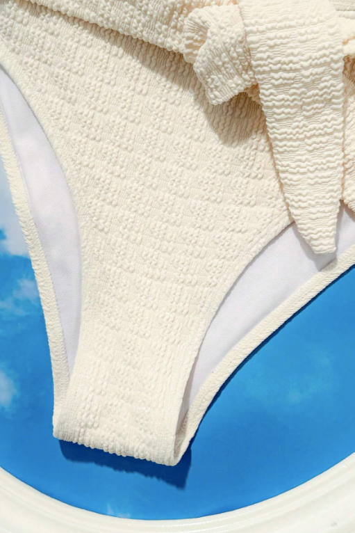 Off White Textured Bikini